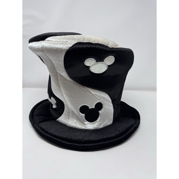 Disney Mickey Mouse Mad Hatter Hat Black White Adult Size Disneyland WDW - Picture 4 of 10